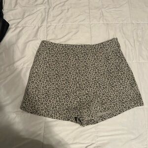 Gilli High Waist Leopard Print Shorts - Tan and Black